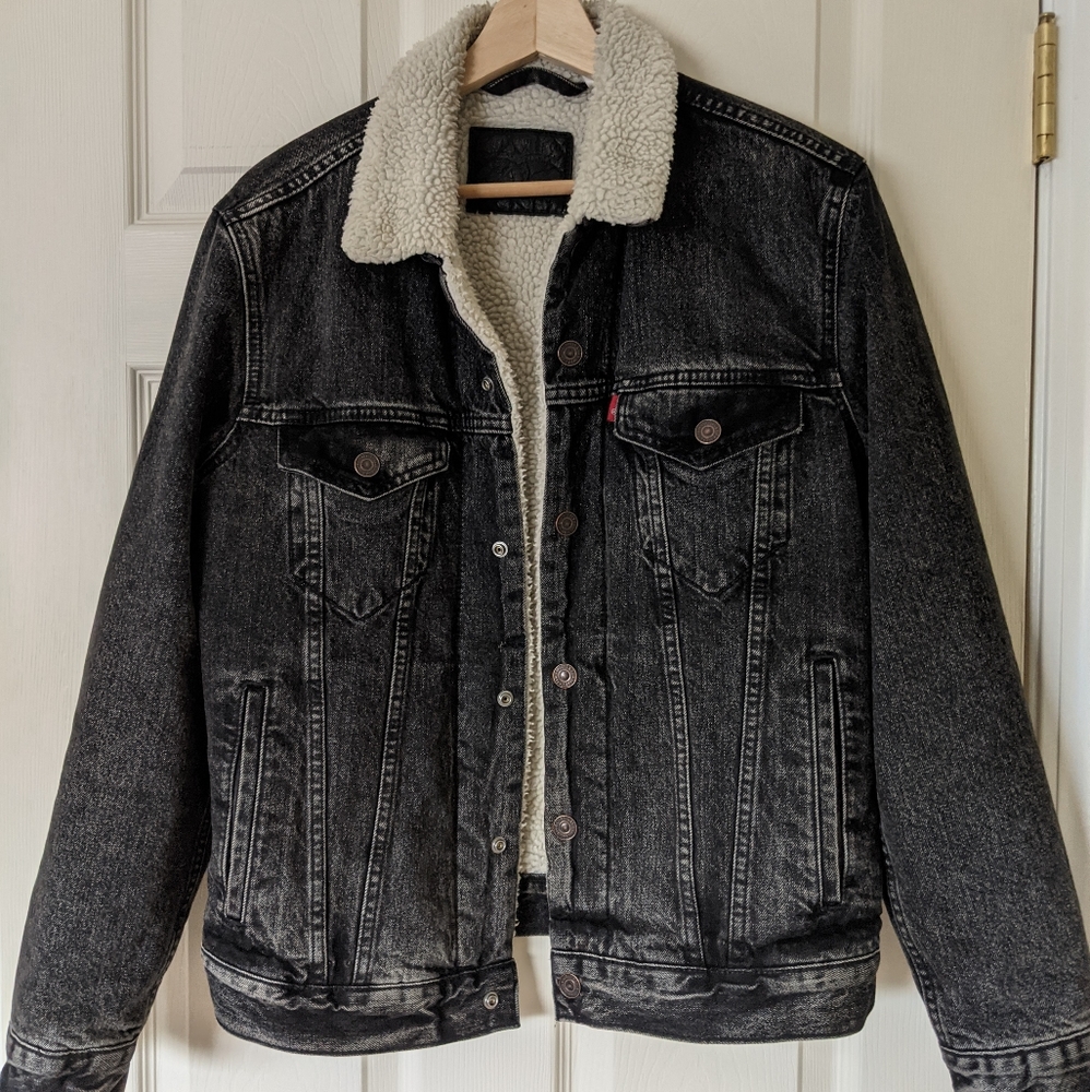 Levi's Black Denim Sherpa Jacket